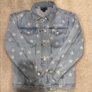 MLB Denim Jacket with White Star Pattern